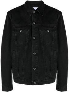 Off-White veste en jean à logo brodé - Noir