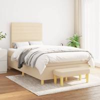 Boxspring met matras stof crèmekleurig 120x200 cm
