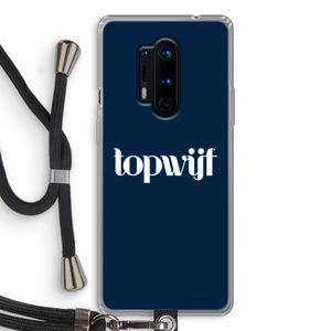 Topwijf Navy: OnePlus 8 Pro Transparant Hoesje met koord