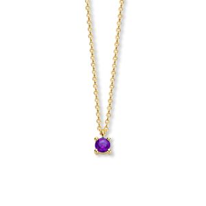 Ketting Geboortesteen Februari Amethist paars geelgoud 40 - 42 - 44 cm