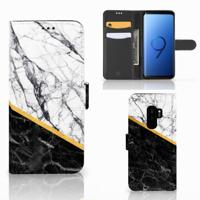 Samsung Galaxy S9 Plus | Bookcase | Marmer Wit Zwart - Origineel Cadeau Man