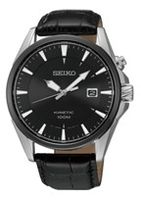 Horlogeband Seiko 5M62-0DB0 / SKA569P2 / L00F014J0 Leder Zwart 22mm