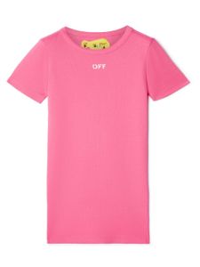 Off-White Kids robe nervurée Off Stamp - Rose