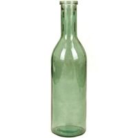 Transparante/groene fles vaas/vazen van eco glas 18 x 75 cm