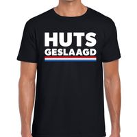 HUTS Geslaagd met vlag cadeau t-shirt zwart voor heren 2XL  -