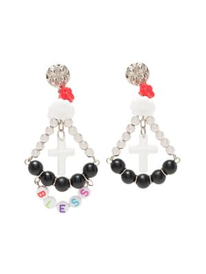 Amir Slama boucles d'oreilles Bless à pendentif croix - Multicolore