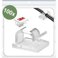 Quadrios 25CA749 Kabelclip Zelfklevend 25CA749 Bundel-Ø (bereik) 1 tot 7 mm Transparant 100 stuk(s)