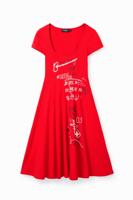 Korte arty jurk - RED - XL