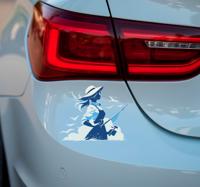 Meisje aan het vissen sport sticker