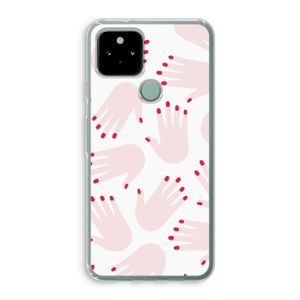 Hands pink: Google Pixel 5 Transparant Hoesje