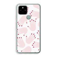 Hands pink: Google Pixel 5 Transparant Hoesje