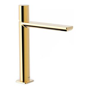 Wastafelkraan Tres Loft | Opbouw | Mengkraan | Hoog model | 1-knop | Rond | Goud glans