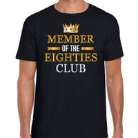 Member of the eighties club verjaardag cadeau t-shirt 80 jaar zwart voor heren - thumbnail