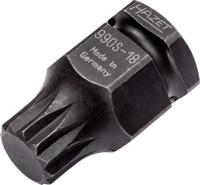 HAZET Krachtdopsleutelbit 990S-18 · 1/2 inch (12,5 mm) vierkant hol, 24 mm buitenzeskant · Binnenveeltandprofiel XZN · SW M18