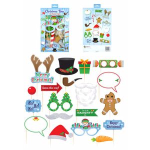 Kerst foto prop set - 19-delig - Christmas party - photo booth