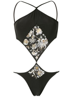 Amir Slama maillot de bain à fleurs - Noir