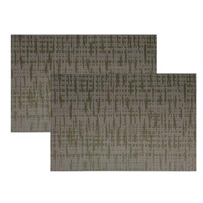 Cosy & Trendy Tafel Placemats - 6x - geweven - groen/roze - 30 x 45 cm - Tafel dekken