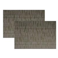 Cosy & Trendy Tafel Placemats - 6x - geweven - groen/roze - 30 x 45 cm - Tafel dekken