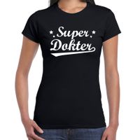 Super dokter t-shirt zwart dames - beroepen shirt