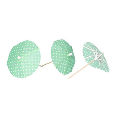 IJsparasols cocktailprikkers - 10x stuks - groen - 10 cm - decoratie prikkers - Feestelijk