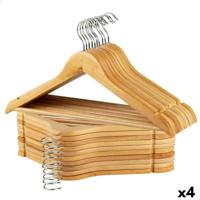 Kleerhangerset Max Home Natuurlijk Hout Staal 44,5 x 23 x 1 cm 20 Onderdelen (4 Stuks)