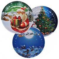 3x stuks kunststof kerst kinderbordjes/borden met kerst print 26 cm