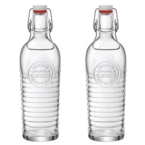 Bormioli Rocco beugelfles/weckfles - Set van 12x stuks - transparant - met beugeldop - 1200 ml