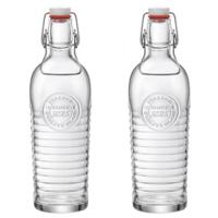 Bormioli Rocco beugelfles/weckfles - Set van 12x stuks - transparant - met beugeldop - 1200 ml