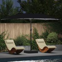 VidaXL Tuinparasol zwart 385 x 209 x 244 cm polyester