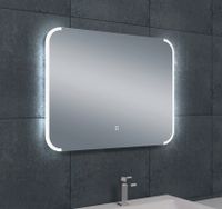 Badkamerspiegel Bracket | 80x60 cm | Rechthoekig | Directe en indirecte LED verlichting | Touch button | Met verwarming