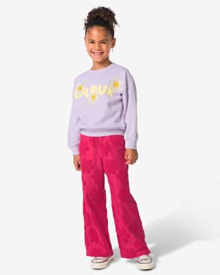 HEMA Kinderlegging wijd badstof bloemen roze (roze)