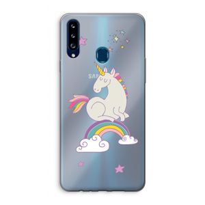 Regenboog eenhoorn: Samsung Galaxy A20s Transparant Hoesje