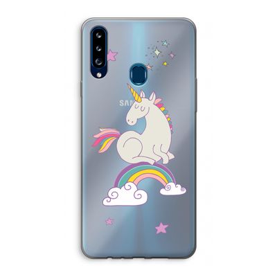 Regenboog eenhoorn: Samsung Galaxy A20s Transparant Hoesje