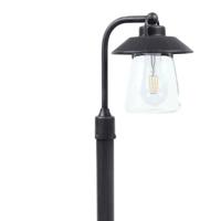 Staande lamp buiten authentiek roest &apos;Cate&apos; e27 fitting glas zwart 95 cm