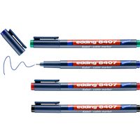 edding 8407/4S kabel marker set - assorti 4 stuks: zwart, rood, blauw, groen - 0,3mm - thumbnail