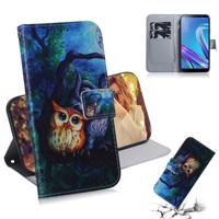 Olieverf uil patroon gekleurde tekening horizontale Flip lederen case voor ASUS Zenfone Max (M1) ZB555KL met houder & card slots & portemonnee