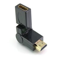 HDMI Male to Female 360 Degree 90 angled Swiveling Adapter,Gilded - thumbnail