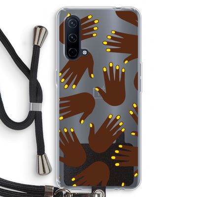 Hands dark: OnePlus Nord CE 5G Transparant Hoesje met koord