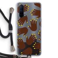 Hands dark: OnePlus Nord CE 5G Transparant Hoesje met koord