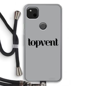 Topvent Grijs Zwart: Pixel 4a Transparant Hoesje met koord