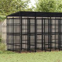 Hondenkennel met dak 9,22 m² staal