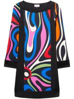 PUCCI robe évasée courte à imprimé - Noir