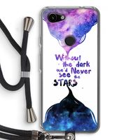 Stars quote: Pixel 3a Transparant Hoesje met koord