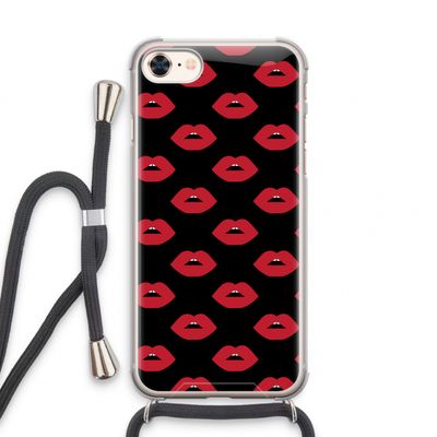 Lips: iPhone 7 Transparant Hoesje met koord