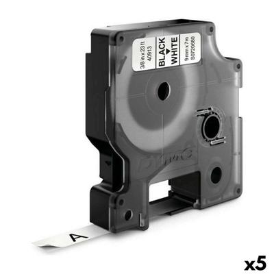 Gelamineerde Tape voor Labelmakers Dymo D1 41913 9 mm LabelManager™ Wit Zwart (5 Stuks)