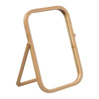 5Five Staande make-up spiegel/scheerspiegel - op standaard - bamboe - 28 x 39 cm