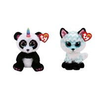 Ty - Knuffel - Beanie Boo's - Paris Panda & Atlas Fox - thumbnail