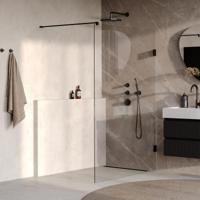 Brauer Void - Inloopdouche - Helder Glas - 140 x 200 cm - incl. Glascoating - Mat Zwart