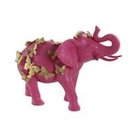 Decoratieve figuren Home ESPRIT Gouden Fuchsia Olifant 26 x 13,5 x 19 cm