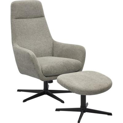 Draaifauteuil Lova met voetenbank
